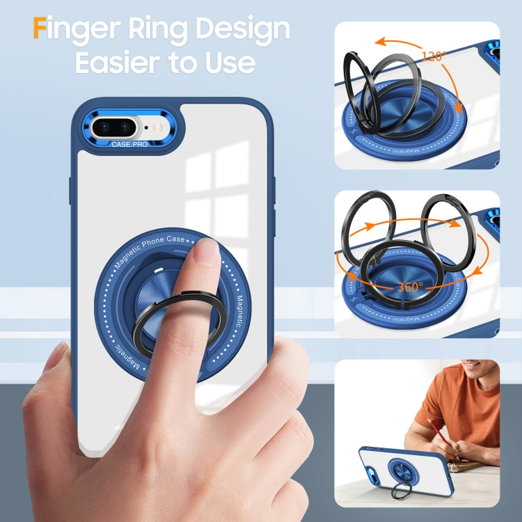 For iPhone 8 Plus / 7 Plus Magnetic Rotating Ring Holder Phone Case