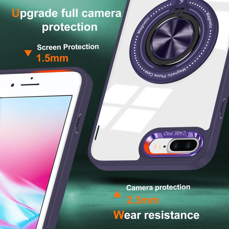 For iPhone 8 Plus / 7 Plus Magnetic Rotating Ring Holder Phone Case