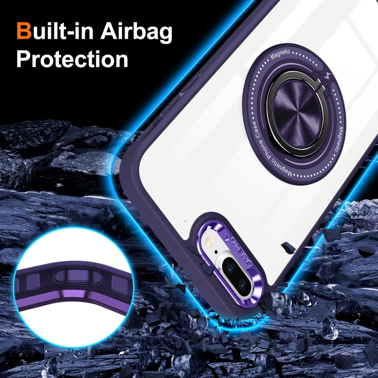 For iPhone 8 Plus / 7 Plus Magnetic Rotating Ring Holder Phone Case