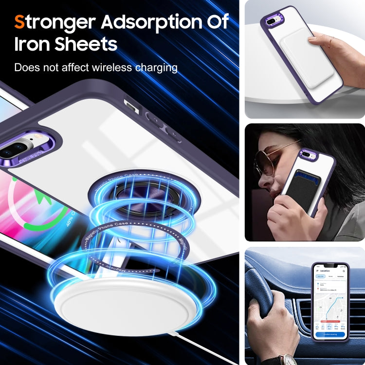 For iPhone 8 Plus / 7 Plus Magnetic Rotating Ring Holder Phone Case