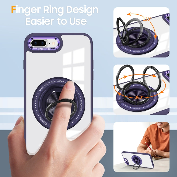 For iPhone 8 Plus / 7 Plus Magnetic Rotating Ring Holder Phone Case