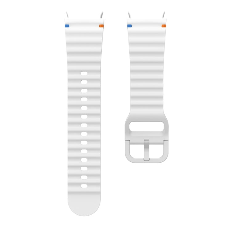 For Samsung Galaxy Watch FE 40mm Wave Pattern Stitched Silicone Watch Band