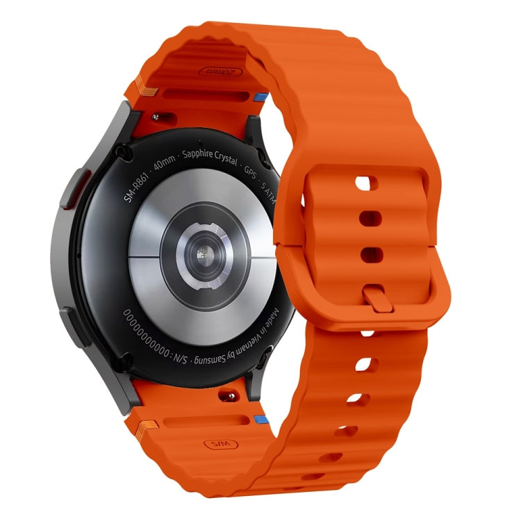 For Samsung Galaxy Watch FE 40mm Wave Pattern Stitched Silicone Watch Band