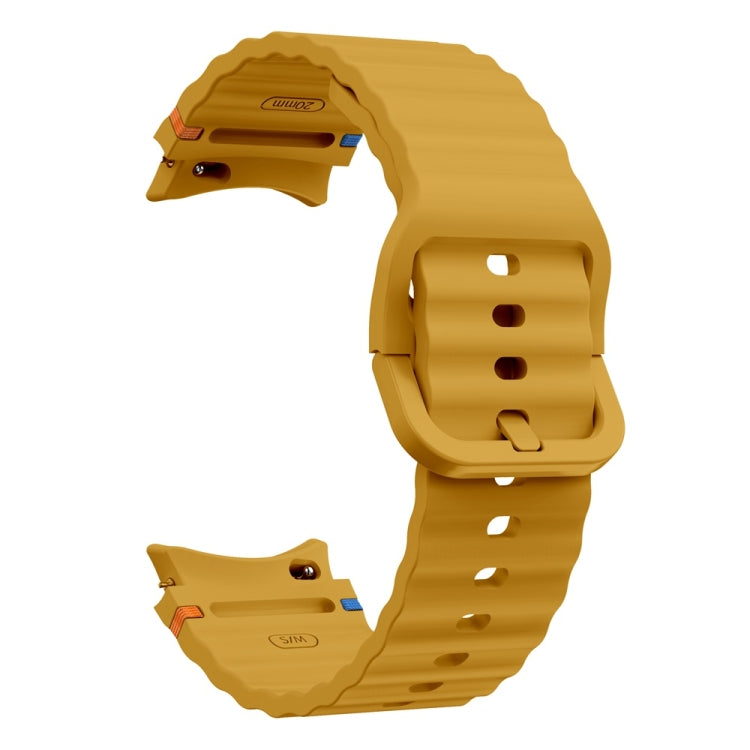 For Samsung Galaxy Watch FE 40mm Wave Pattern Stitched Silicone Watch Band