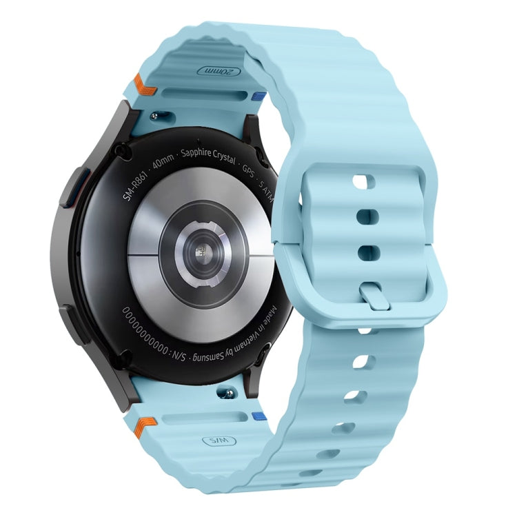 For Samsung Galaxy Watch FE 40mm Wave Pattern Stitched Silicone Watch Band
