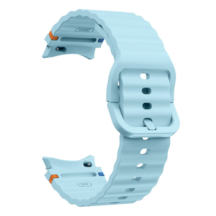For Samsung Galaxy Watch FE 40mm Wave Pattern Stitched Silicone Watch Band