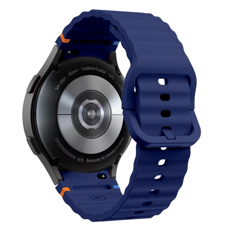 For Samsung Galaxy Watch FE 40mm Wave Pattern Stitched Silicone Watch Band