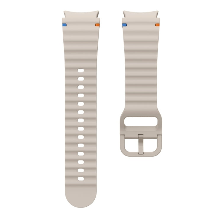 For Samsung Galaxy Watch FE 40mm Wave Pattern Stitched Silicone Watch Band