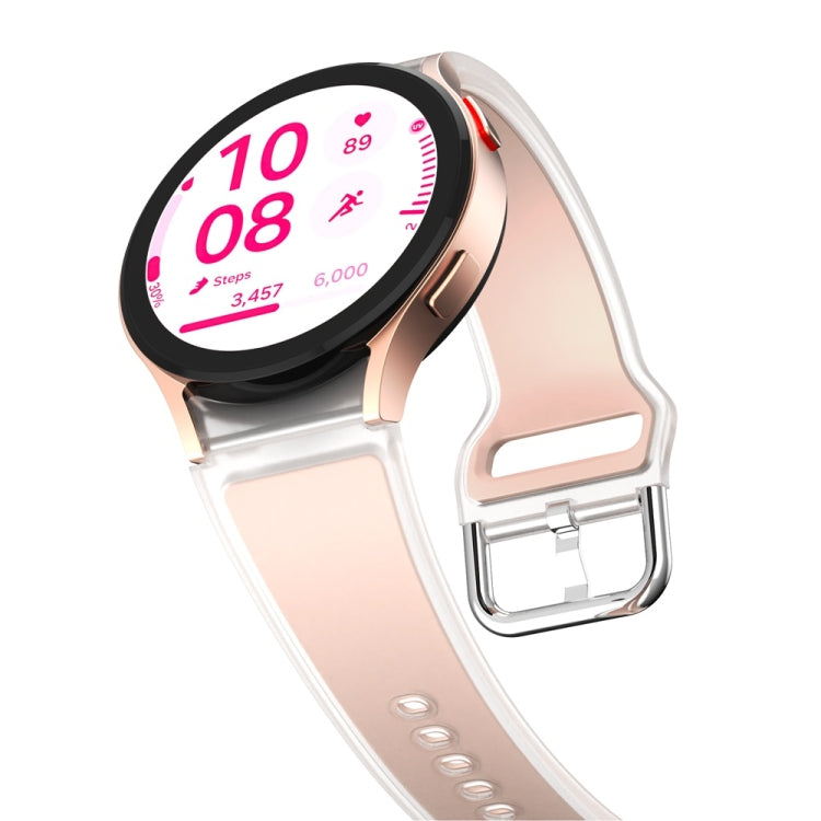 For Samsung Galaxy Watch FE 40mm Glacier Clear Two Color Silicone Watch Band