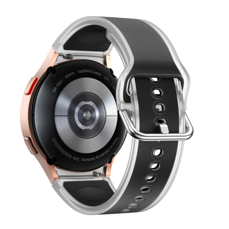 For Samsung Galaxy Watch FE 40mm Glacier Clear Two Color Silicone Watch Band