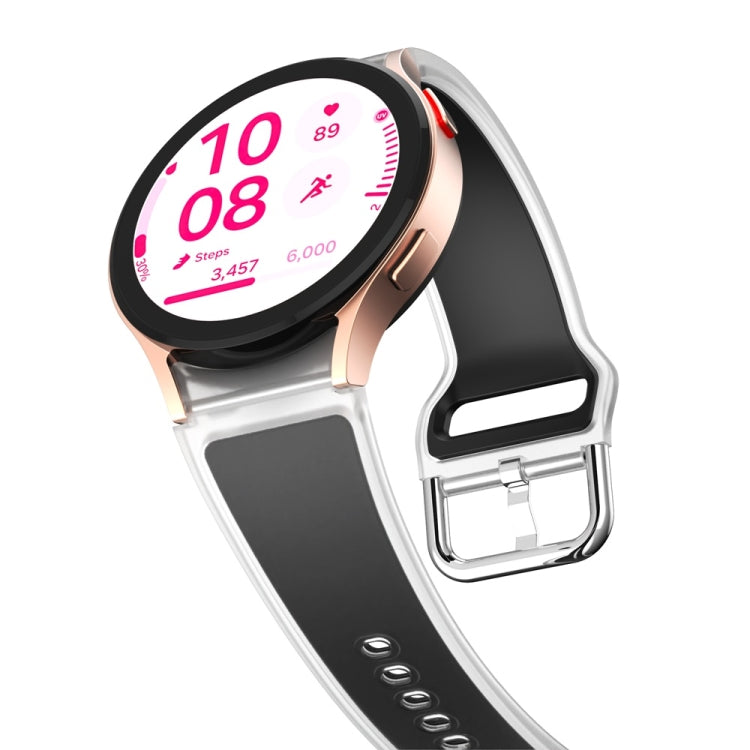 For Samsung Galaxy Watch FE 40mm Glacier Clear Two Color Silicone Watch Band
