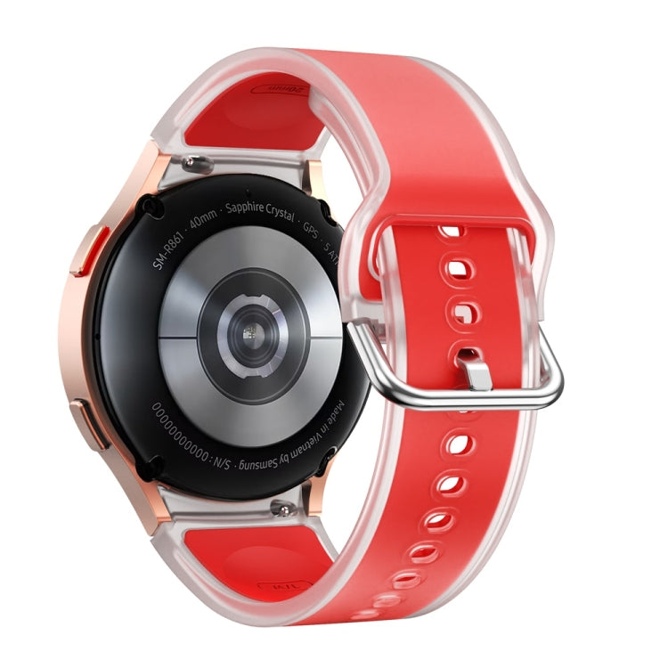 For Samsung Galaxy Watch FE 40mm Glacier Clear Two Color Silicone Watch Band