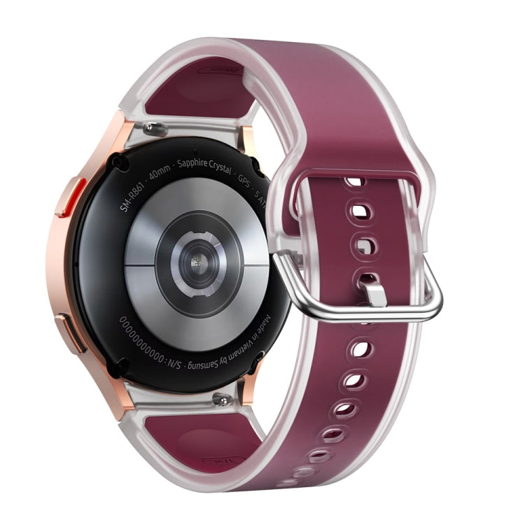 For Samsung Galaxy Watch FE 40mm Glacier Clear Two Color Silicone Watch Band