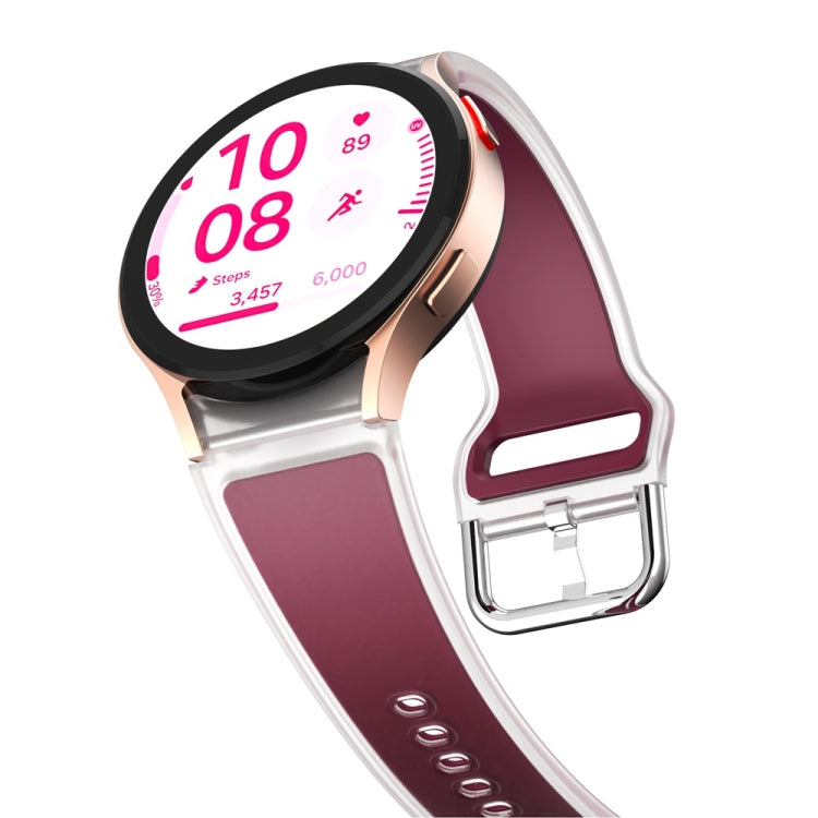 For Samsung Galaxy Watch FE 40mm Glacier Clear Two Color Silicone Watch Band