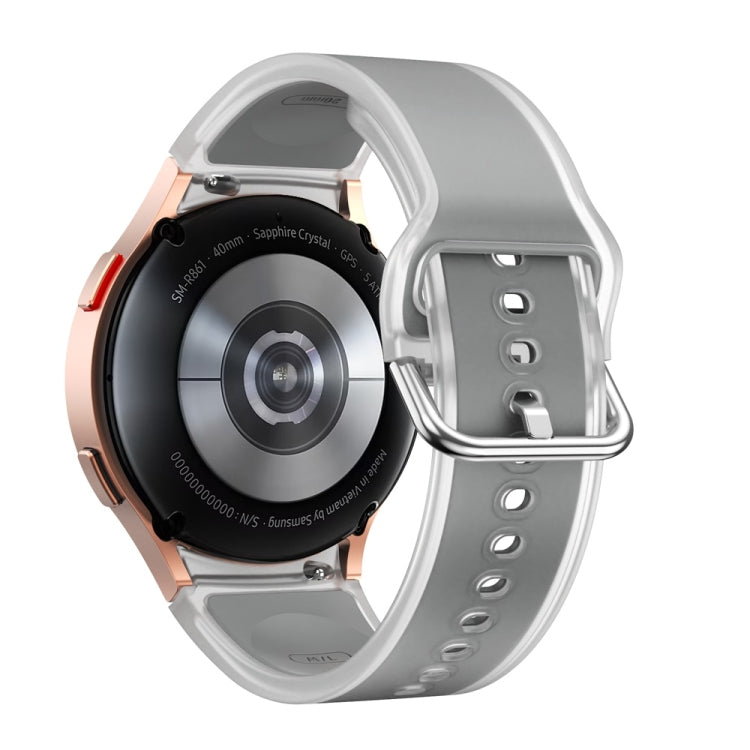 For Samsung Galaxy Watch FE 40mm Glacier Clear Two Color Silicone Watch Band