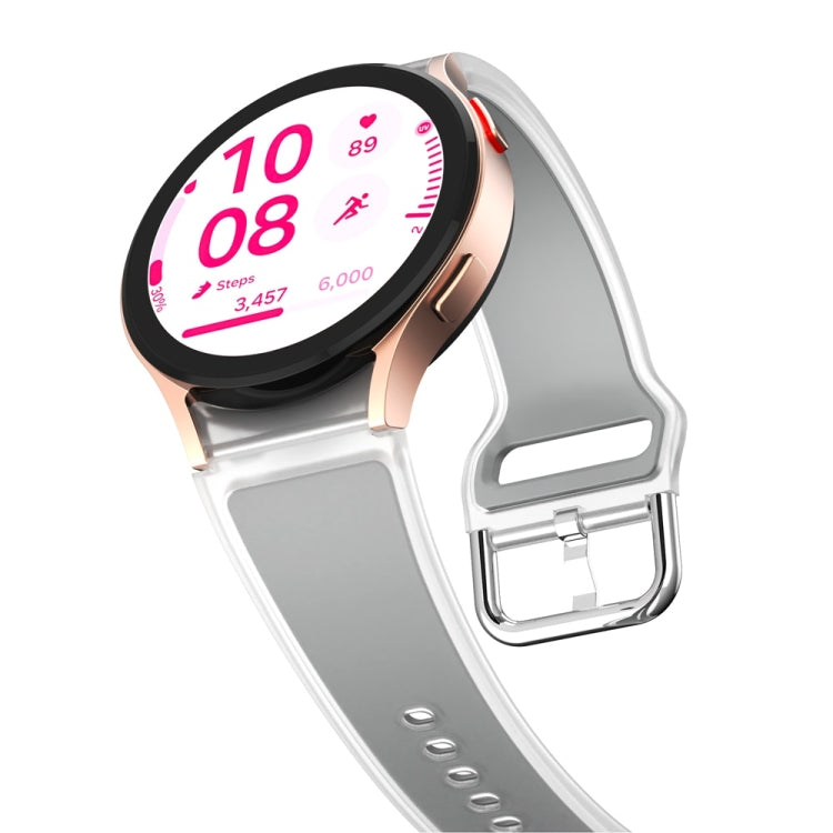 For Samsung Galaxy Watch FE 40mm Glacier Clear Two Color Silicone Watch Band