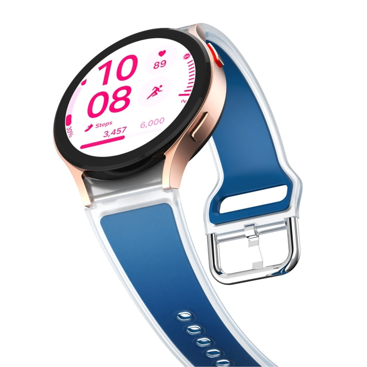 For Samsung Galaxy Watch FE 40mm Glacier Clear Two Color Silicone Watch Band