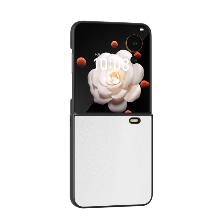 For Honor Magic V Flip PU Leather Black Frame Full Coverage Phone Case