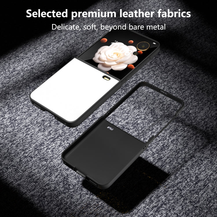 For Honor Magic V Flip PU Leather Black Frame Full Coverage Phone Case