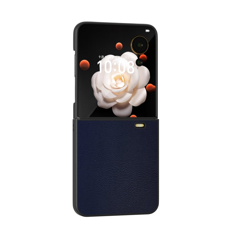 For Honor Magic V Flip PU Leather Black Frame Full Coverage Phone Case