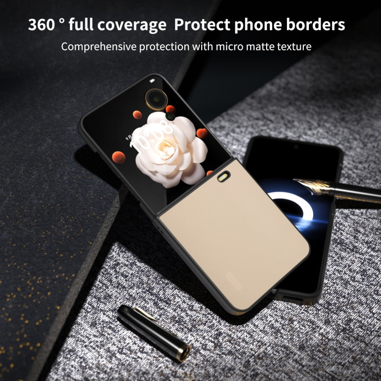 For Honor Magic V Flip PU Leather Black Frame Full Coverage Phone Case