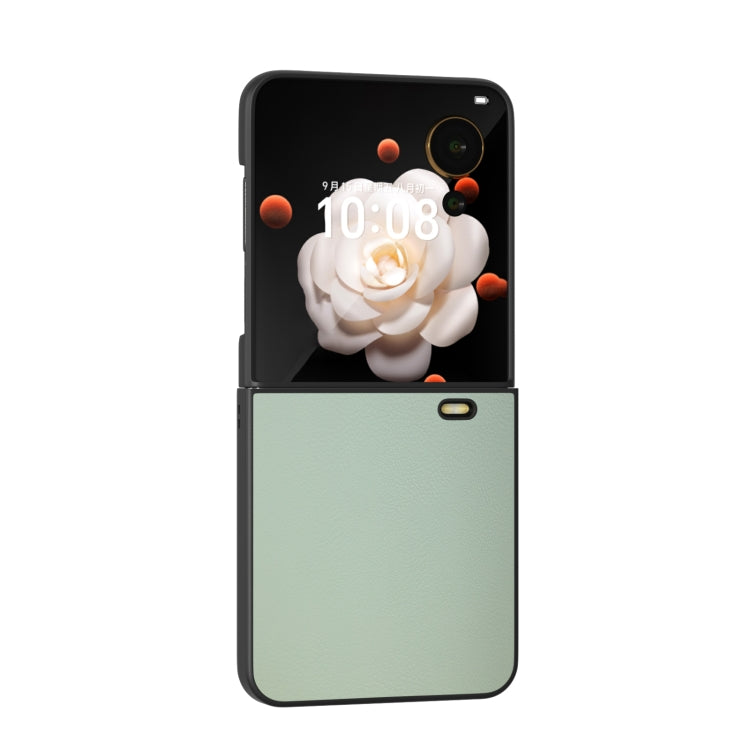 For Honor Magic V Flip PU Leather Black Frame Full Coverage Phone Case