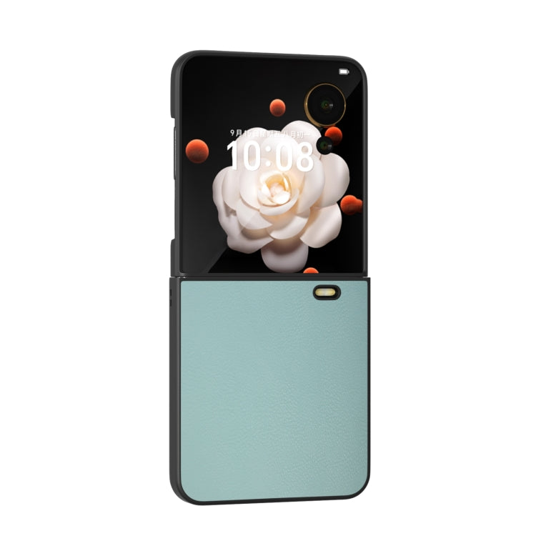For Honor Magic V Flip PU Leather Black Frame Full Coverage Phone Case