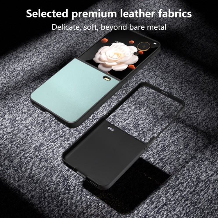 For Honor Magic V Flip PU Leather Black Frame Full Coverage Phone Case