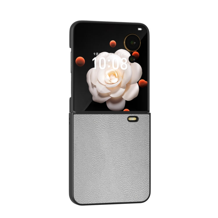 For Honor Magic V Flip PU Leather Black Frame Full Coverage Phone Case