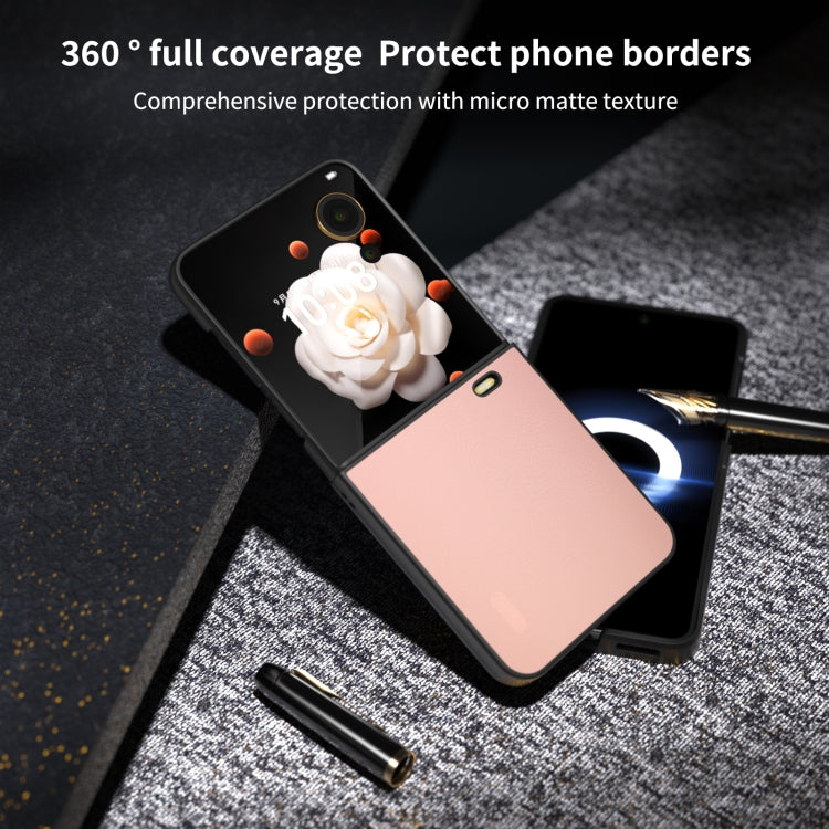For Honor Magic V Flip PU Leather Black Frame Full Coverage Phone Case