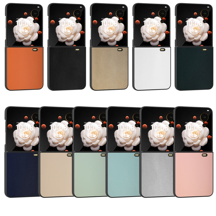 For Honor Magic V Flip PU Leather Black Frame Full Coverage Phone Case