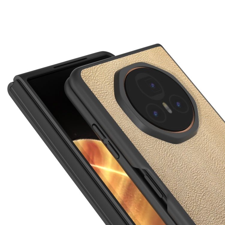 For Honor Magic V3 PU Leather Black Frame Full Coverage Phone Case