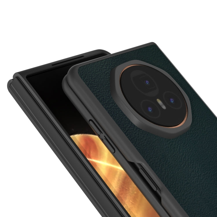 For Honor Magic V3 PU Leather Black Frame Full Coverage Phone Case
