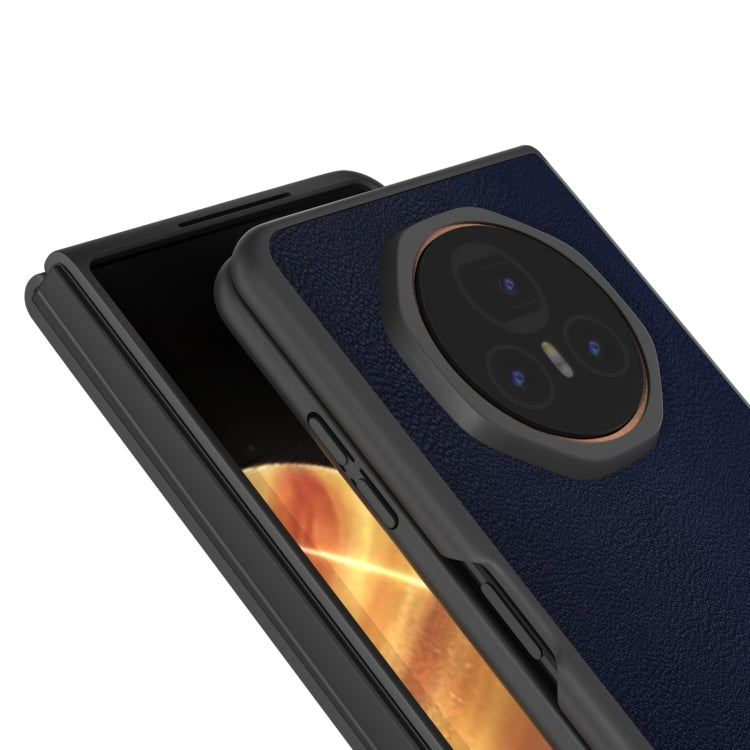 For Honor Magic V3 PU Leather Black Frame Full Coverage Phone Case
