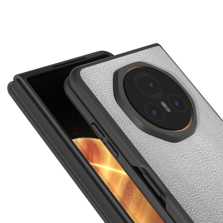 For Honor Magic V3 PU Leather Black Frame Full Coverage Phone Case
