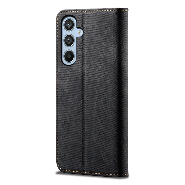 For Samsung Galaxy M35 5G Denim Texture Casual Style Horizontal Flip Leather Case