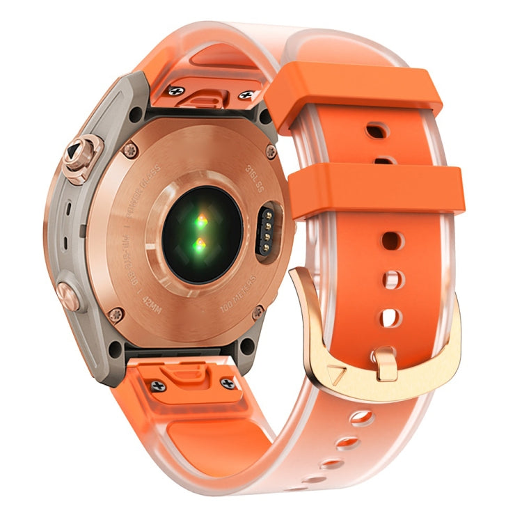 For Garmin Fenix 7S Glacier Clear Two Color Silicone Watch Band