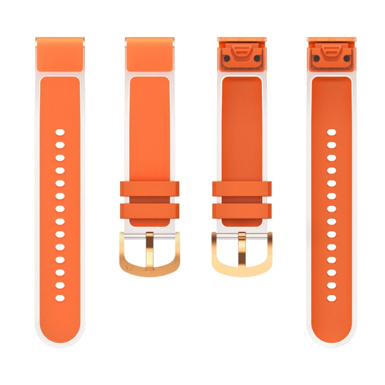 For Garmin Fenix 7S Glacier Clear Two Color Silicone Watch Band