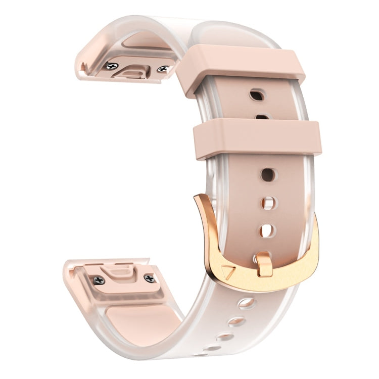 For Garmin Fenix 7S Glacier Clear Two Color Silicone Watch Band