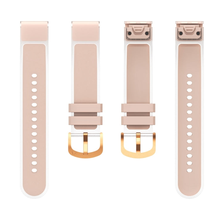 For Garmin Fenix 7S Glacier Clear Two Color Silicone Watch Band