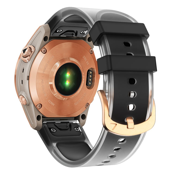 For Garmin Fenix 7S Glacier Clear Two Color Silicone Watch Band