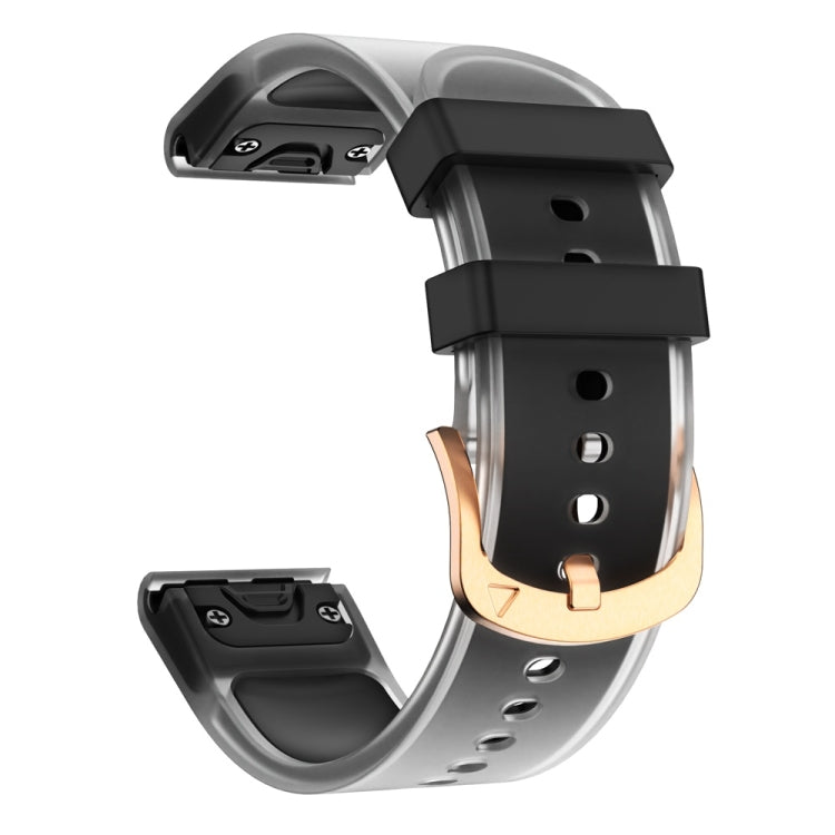 For Garmin Fenix 7S Glacier Clear Two Color Silicone Watch Band