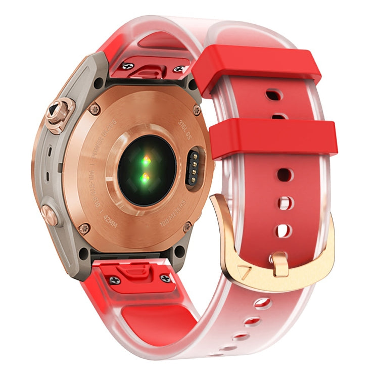 For Garmin Fenix 7S Glacier Clear Two Color Silicone Watch Band