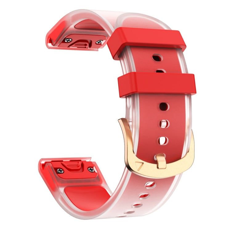 For Garmin Fenix 7S Glacier Clear Two Color Silicone Watch Band