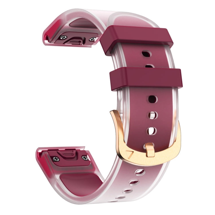 For Garmin Fenix 7S Glacier Clear Two Color Silicone Watch Band