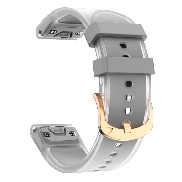 For Garmin Fenix 7S Glacier Clear Two Color Silicone Watch Band