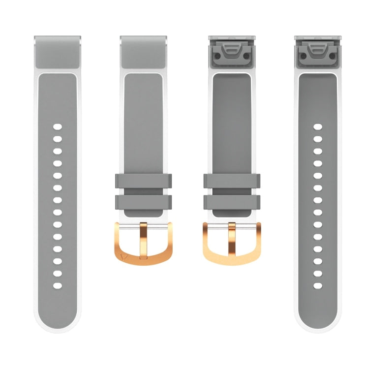 For Garmin Fenix 7S Glacier Clear Two Color Silicone Watch Band