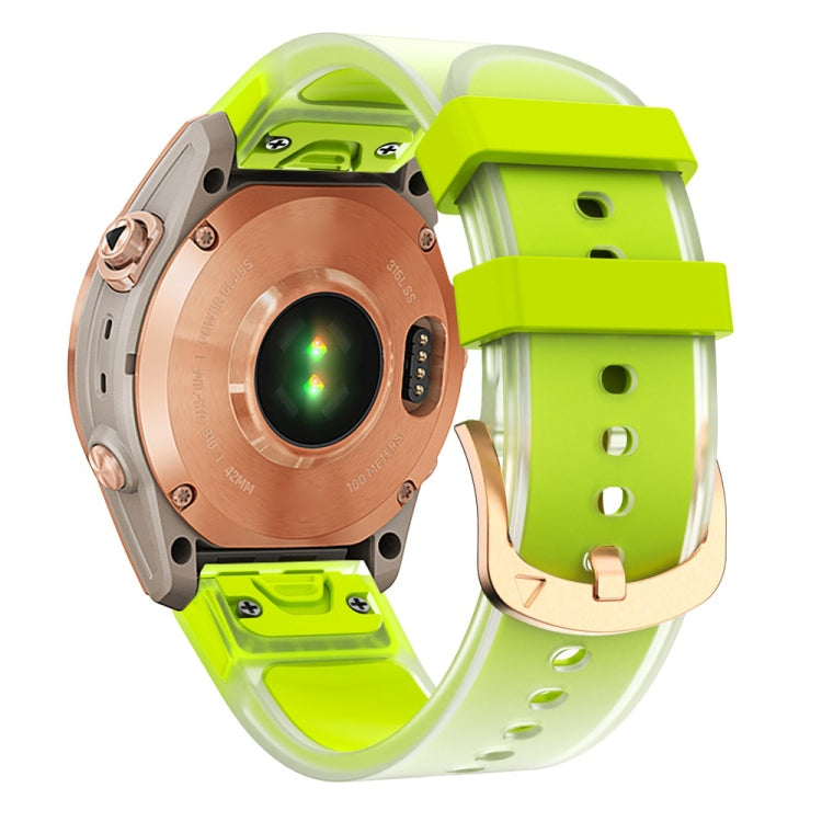 For Garmin Fenix 7S Glacier Clear Two Color Silicone Watch Band