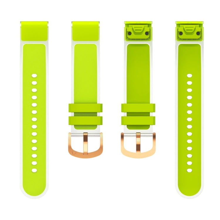 For Garmin Fenix 7S Glacier Clear Two Color Silicone Watch Band