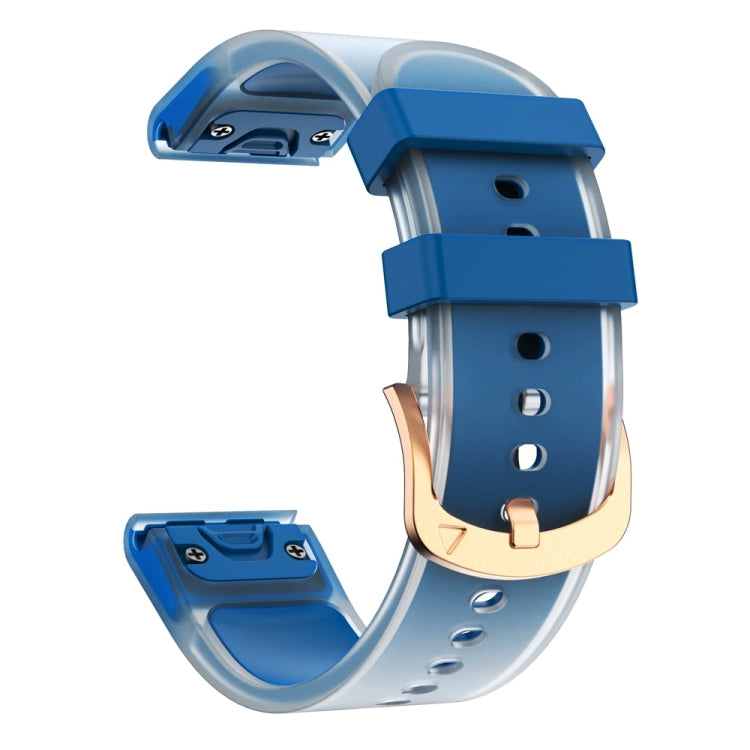 For Garmin Fenix 7S Glacier Clear Two Color Silicone Watch Band